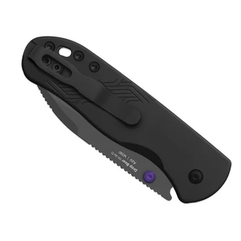 Kizer Drop Bear 292 AirTi Folding Knife Black Aluminum Handle M390 Drop Point Plain Edge Gray PVD Finish K3619.292BD3