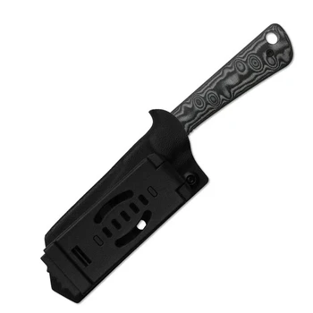 Kizer MiCrow Fixed Blade Knife Gray/Black Vortex Micarta Handle 2.91" Gray PVD/Stonewash AEB-L Wharncliffe 1139A3