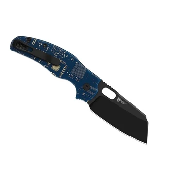 Kizer Sheepdog C01C 2.9 BS PCB Folding Knife Blue Circuit Board/Resin Handle S35VN Sheepsfoot Plain Edge Black PVD Finish K3488.29BS2