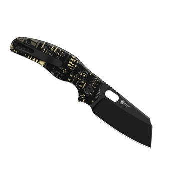 Kizer Sheepdog C01C 2.9 BS PCB Folding Knife Black Circuit Board/Resin Handle 3.0" Black PVD S35VN Sheepsfoot K3488.29BS3