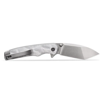Petrified Fish Bat Folding Knife Silver Aluminum Foil G10 N690 Modified Tanto Plain Edge Satin PFE20AGS
