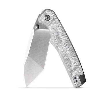 Petrified Fish Bat Folding Knife Silver Aluminum Foil G10 N690 Modified Tanto Plain Edge Satin PFE20AGS