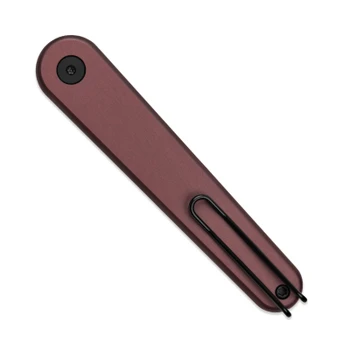 Miguron Gents Folding Knife Wine Red Aluminum Handle 3" Pearlescent Stonewash 19C27 Drop Point MGR837WRD