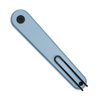 Miguron Gents Folding Knife Glacier Blue Aluminum Handle 3" Pearlescent Stonewash 19C27 Drop Point MGR837BU