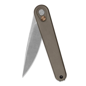 Miguron Gents Folding Knife Bronze Titanium Handle 3" Satin M390 Drop Point MGR837TBR