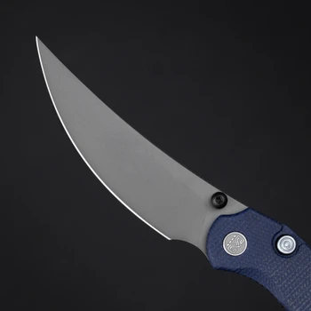 Miguron Raptor Folding Knife Blue Micarta Handle 3.35" Gray PVD 19C27 Clip Point MGR833BU