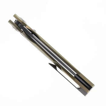 (V1 Version) Bestech Wet Nellie Folding Knife Bronze/Gray Titanium Handle 3.5" Gray PVD M-Cut Spear Point BT2505D