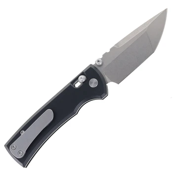 Chaves Knives Redencion X-Lock Folding Knife Black Anodized Aluminum Handle 3.25" Stonewash D2 Tanto