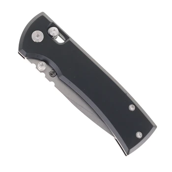 Chaves Knives Redencion X-Lock Folding Knife Black Anodized Aluminum Handle 3.25" Stonewash D2 Drop Point