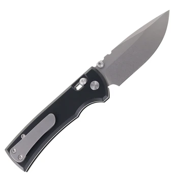 Chaves Knives Redencion X-Lock Folding Knife Black Anodized Aluminum Handle 3.25" Stonewash D2 Drop Point