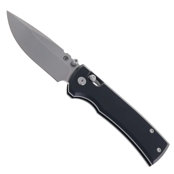 Chaves Knives Redencion X-Lock Folding Knife Black Anodized Aluminum Handle 3.25" Stonewash D2 Drop Point