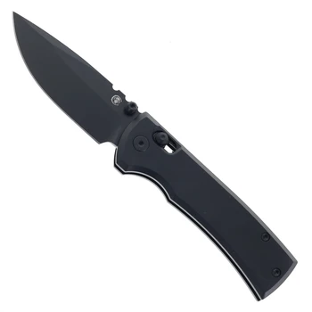Chaves Knives Redencion X-Lock Folding Knife Black Anodized Aluminum Handle 3.25" Black PVD D2 Drop Point