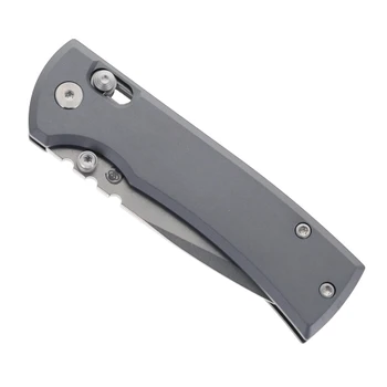 Chaves Knives Redencion X-Lock Folding Knife Gray Anodized Aluminum Handle 3.25" Stonewash D2 Drop Point