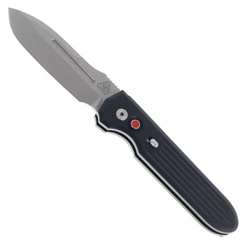 Pro-Tech PDW Invictus Automatic Knife Black Aluminum Handle 3.5" Stonewash MagnaCut Spear Point
