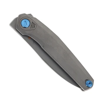 Reate Knives VK-FUX Folding Knife Darkwashed Pattern Titanium Handle 3.3" Darkwashed Elmax Blade