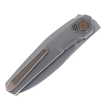 Reate Knives VK-FUX Folding Knife Stonewashed Copper Handle 3.3" Frosted Satin Elmax Blade