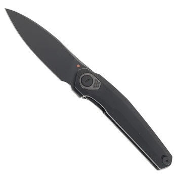Reate Knives VK-FUX Folding Knife Black PVD Titanium Handle 3.3" Black DLC Elmax Blade