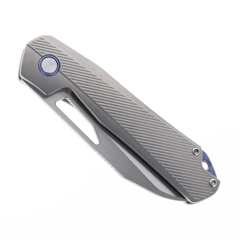 Remette x Divo Bender Right-Hand Folding Knife Gray Titanium Handle 3.15" Satin Vanax DIVORT1C
