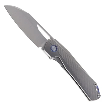 Remette x Divo Bender Right-Hand Folding Knife Gray Titanium Handle 3.15" Satin Vanax DIVORT1C