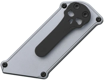 Chaves C.H.U.B. Slipper Utility Knife Gray Aluminum Handle Stainless Steel Plain Edge Black PVD Finish 14673