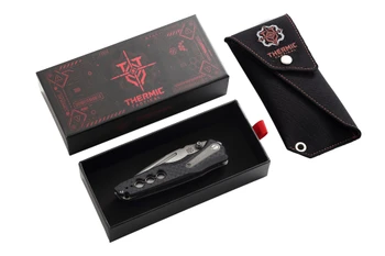 Poikilo Blade Thermic Tactical Ambient 2026B Folding Knife Carbon Fiber/G10 4.00" Stonewash M390 Drop Point