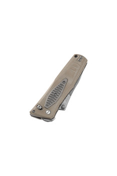 Poikilo Blade Thermic Tactical Plasma 2026B Folding Knife Desert Tan Micarta 3.68" Stonewash M390 Tanto