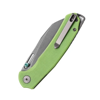 Wixco Wortex XL Folding Knife Green Luminous G10 Handle 14C28N Hawkbill Plain Edge Gray Stonewash Blade WX16XL-A