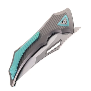 Ketuo Villainous S Folding Knife Gray Titanium 3.54" Satin M390 Tanto