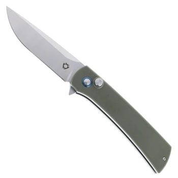 SixLeaf Folding Knife Green G10 Handle 9Cr13MoV Plain Edge SL-46-Green