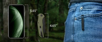 Kubey Flash Liner Lock Folding Knife Green G-10 Handle 3.85" Black Stonewash San Mai M2 Reverse Tanto Plain Edge KU158L