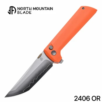 North Mountain Blades Chop2 Folding Knife Hunting Orange G10 Handle SLD-Magic Tanto Plain Edge Satin Finish 2406-OR