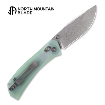 North Mountain Blades Coyote Yamainu Folding Knife Jade G10 Handle 10Cr15MoV Plain Edge Stonewash Finish 2603-JD