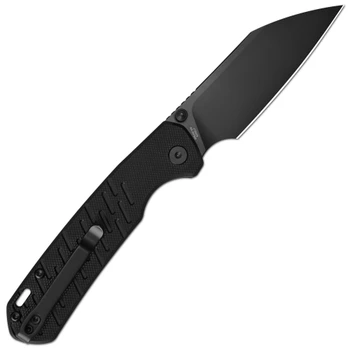 CJRB Pyrite-Light Folding Knife Black G-10 Textured Handle 3.34" Black PVD AR-RPM9 Wharncliffe J1945X-BBK