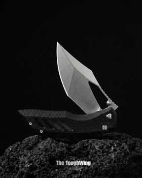 Artisan Cutlery Dark Wing ToughWing Folding Knife Black G-10 Handle 3.63" Stonewash S90V Clip Point 1887G-BK