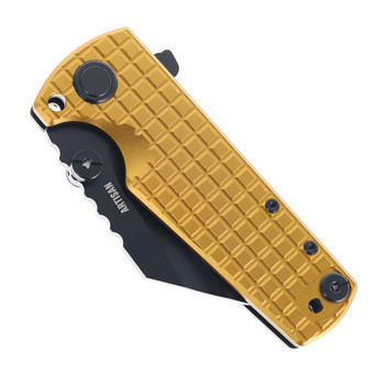 Artisan Cutlery Proponent Folding Knife Gold Aluminum Handle 4" D2 Wharncliffe 1820P-GAL