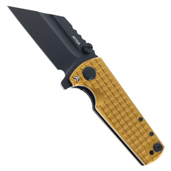 Artisan Cutlery Proponent Folding Knife Gold Aluminum Handle 4" D2 Wharncliffe 1820P-GAL