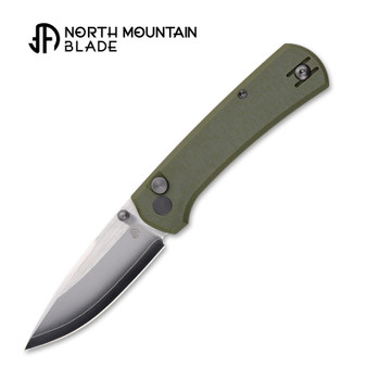 North Mountain Blade Ultra Mini Folding Knife Green G10 Handle SLD-Magic Plain Edge Satin Finish 2628-GR