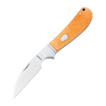 RoseCraft Clinch River Swayback Slip Joint Folding Knife Bourbon Bone Handle 3.1" Satin 14C28N Wharncliffe RCT005-2026