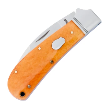 RoseCraft Clinch River Swayback Slip Joint Folding Knife Bourbon Bone Handle 3.1" Satin 14C28N Wharncliffe RCT005-2026