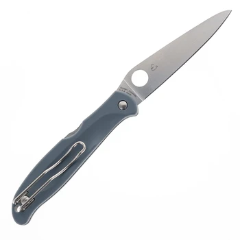 Spyderco Charisma Back Lock Folding Knife Gray FRN Handle 2.98" Satin BD1N Drop Point C259PGY