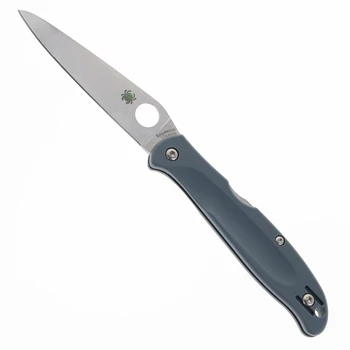 Spyderco Charisma Back Lock Folding Knife Gray FRN Handle 2.98" Satin BD1N Drop Point C259PGY
