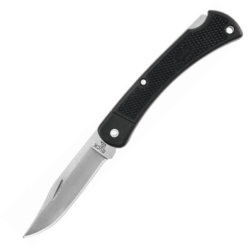 Buck 110 Hunting Knife Black Nylon Handle Plain 420HC Plain Edge 110BKSLT