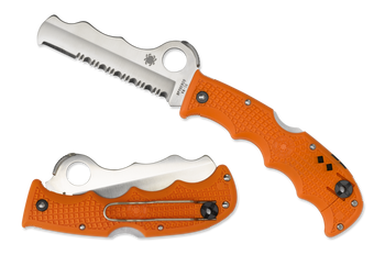 Spyderco Assist Emergency Fire Rescue Combo Edge Carbide Tip  Folding Knife Orange FRN Handle C79PSOR