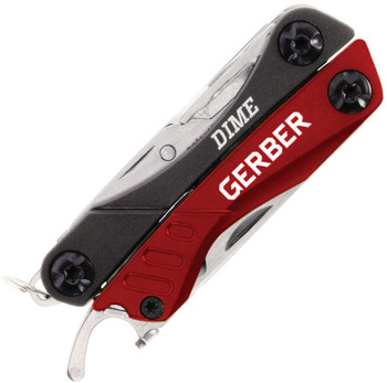 Gerber Dime Micro Tool Red Plier Knife Screw Drivers Ten Components 30-000417