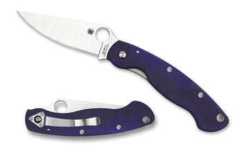 Spyderco Military Pocket Knife Dark Blue G10 Handle Plain Edge S110V Steel C36GPDBL Spyderco Military Pocket Knife Dark Blue G10 Handle Plain Edge S110V Steel C36GPDBL