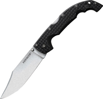 Cold Steel Voyager XL Lockback Knife Black Griv-Ex Handle Plain Edge 29AXC