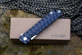 Y-START LK5011 Folding Knife Black TC4 Titanium Handle Plain Tanto Black Satin Edge Y-START LK5011 Folding Knife Black TC4 Titanium Handle Plain Tanto Black Satin Edge