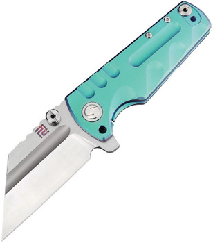 Artisan Proponent Frame Lock Knife Green Ti Handle Plain S35VN Edge ATZ-1820G-GNS