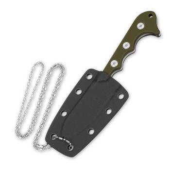 QSP Neckmuk Fixed Blade Neck Knife OD Green G10 Handle Plain Satin D2 Edge QS125-C QSP Neckmuk Fixed Blade Neck Knife OD Green G10 Handle Plain Satin D2 Edge QS125-C