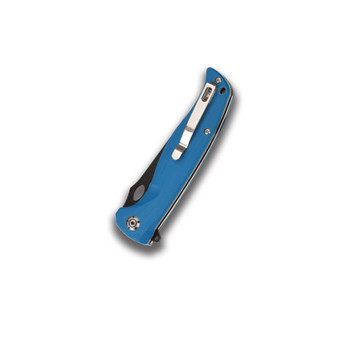 QSP Gavial Liner Lock Knife Blue G10 Handle Plain Black Satin D2 Edge QS126-A QSP Gavial Liner Lock Knife Blue G10 Handle Plain Black Satin D2 Edge QS126-A